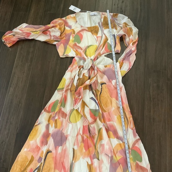 Petal And Pup Laquin Long Sleeve Maxi Dress Pink Multicolor Size XL - Picture 7 of 8